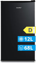 Frigorifero combinato RCD80DK3, Bassa Rumorosità 39 dB, Frigo Monoporta, Porta Reversibile, Compressore Inverter, Luce LED, Ufficio, Camera, COMFEE'