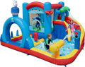 Giochi e castelli gonfiabili, Parco Giochi Gonfiabile con Scivolo e Piscina, Canestro Basket, Cannone ad Acqua, Sacco da Boxe, GIANTEX