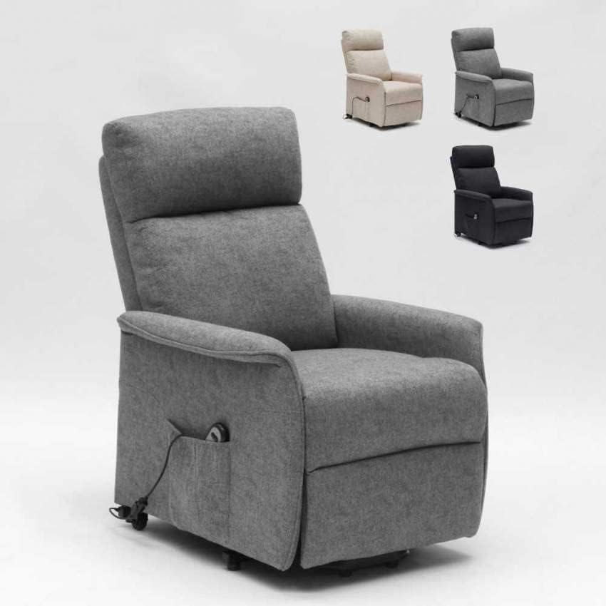 Poltrone relax et chaise longue, Poltrona Relax Elettrica con Sistema Alzapersona per Anziani Giorgia FX - Grigio, Produce Shop