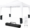 Gazebo, m2 Anti-UV Struttura Robusta Apertura Rapida a Fisarmonica con Borsa e 4 Sacche Zavorra per Giardino Fiere Eventi Piscina (Bianco), Arreditaly