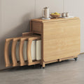 Tavoli da sala da pranzo, Tavolo Pieghevole in Legno Massello, Tavolo Ribaltabile con 4 Sedie, Beige, Set Tavolo da Pranzo, Ailler