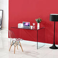 Scrivanie, Scrivania Ufficio Vetro Temperato Spessore 12 mm Dimensioni 125x70x75 cm Colore, DecHome