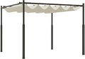 Gazebo UPF30, Pergolato da Giardino Terrazzo Balcone Veranda Patio Piscina Esterno, Bianco Crema, Struttura in Metallo, Outsunny