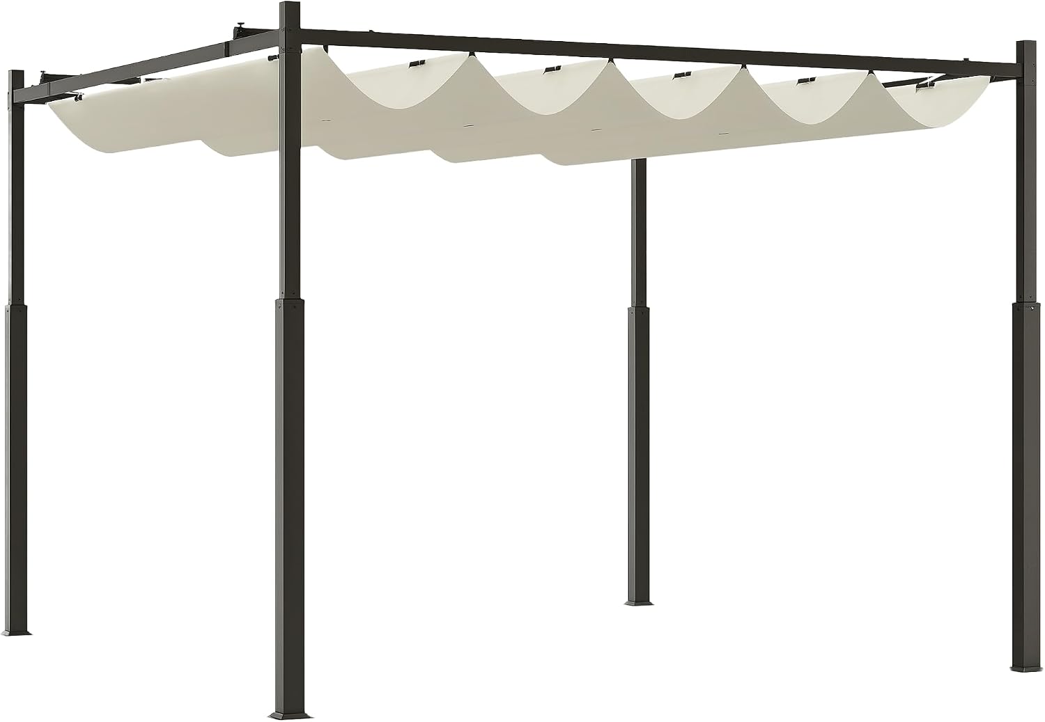 Gazebo UPF30, Pergolato da Giardino Terrazzo Balcone Veranda Patio Piscina Esterno, Bianco Crema, Struttura in Metallo, Outsunny