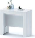 Console e tavoli da divano, Tavolo Consolle Clarissa Allungabile con Guide in Acciaio per Casa Ufficio Bianco Lucido 78 x 51 x 90 cm, Bricozone