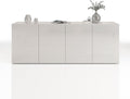Credenza, Bianco Laccato Lucido, e Buffet EGYPT per Soggiorno con 4 Ante e 4 Vani, Madia per Salotto, Cucina e Sala da Pranzo in Legno, WHOUS