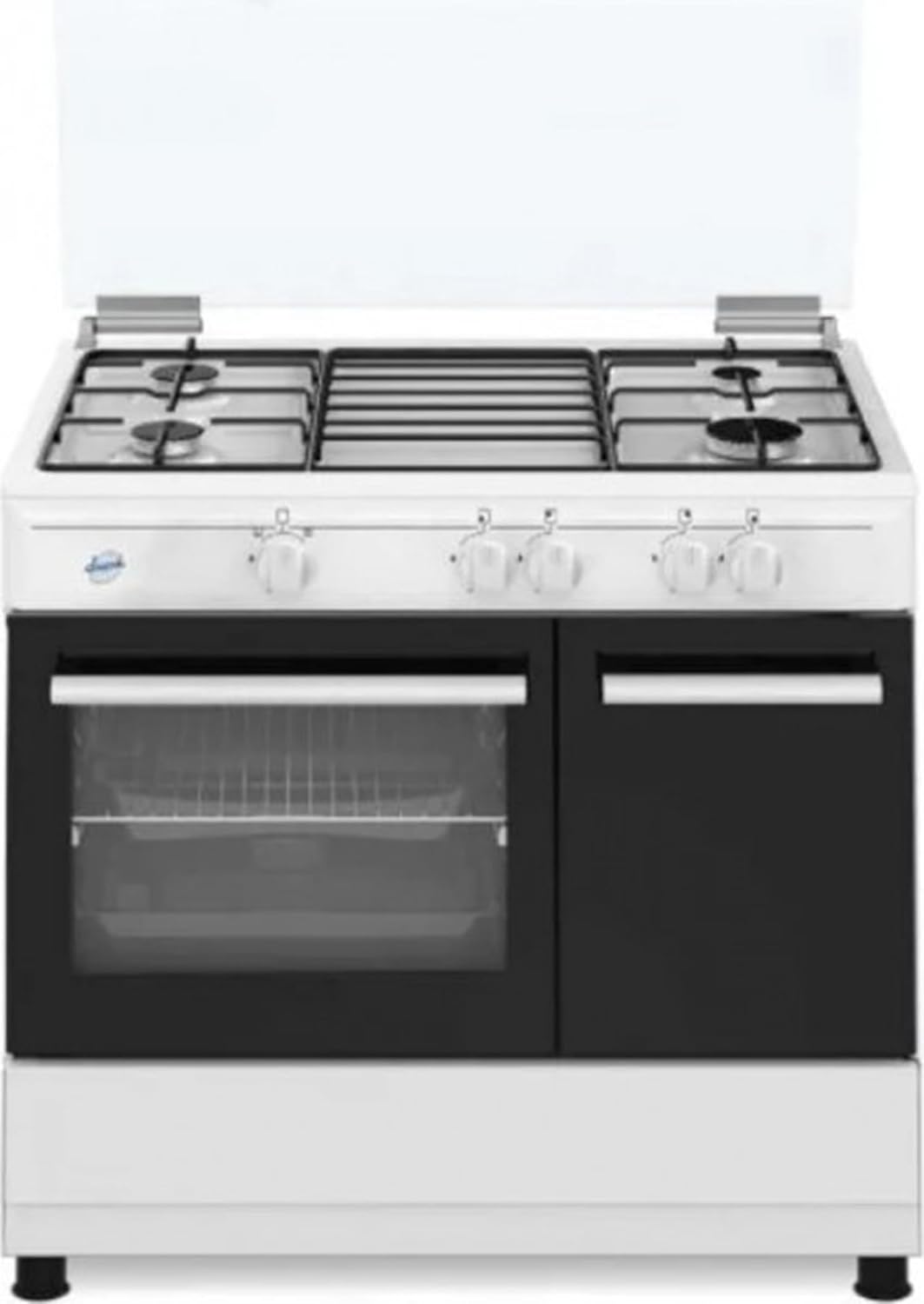 Cucine a libera installazione SD490WE, con forno elettrico, Cucina a gas 4 fuochi, Bianco, Schaub Lorenz