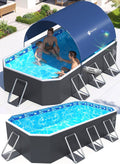 Piscina fuori terra, grande piscina pieghevole per adulti, grande piscina pieghevole per bambini con ombra, piscina non gonfiabile, StarOcean