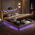 Letti, Velluto, letto matrimoniale con illuminazione a LED e presa USB, testiera con vano portaoggetti, Contenitore con rete a doghe, LIVLUX
