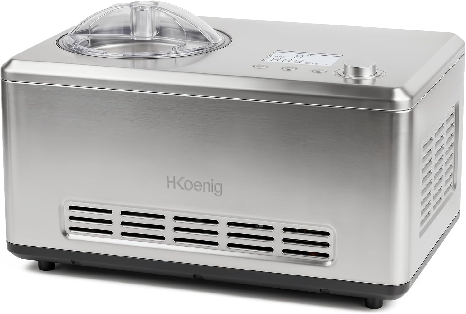 Macchine del gelato HF320, 2 L, Frozen Yogurt e Sorbetti con compressore autorefrigerante, Inox, H.Koenig