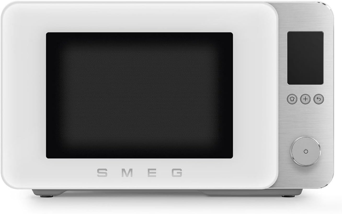 Smeg MOC02WHMEU forno a microonde, 9 Funzioni e 3 Combinate, 25 Programmi Automatici, Tecnologia Inverter, Sistema Soft Close, Bianco Opaco