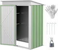Casetta da giardino, Armadio da Esterno con Porta Bloccabile, Piccola in Acciaio Porta Attrezzi, Verde, 161x95x163, Outsunny