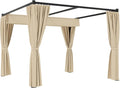 Gazebo, da Esterno in Metallo e Poliestere 180g, Per Giardino, Terrazzo e Attività Commerciale, Beige, Outsunny
