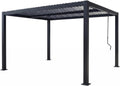 Gazebo, Pergola Bioclimatica CORFU Nero, Struttura in Alluminio, 4 x 3 m, Lamelle Orientabili, Design Pulito & Funzionale, CONCEPT USINE
